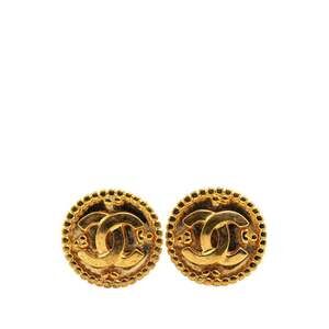 Chanel Cc Logo Round Clip-On Earrings #207574C65B